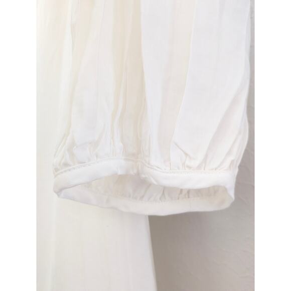 NWT Jil Sander Maxi Dress White Sheer Tie Waist DE 38 US 8 Med Designer Elegant - Picture 5 of 12